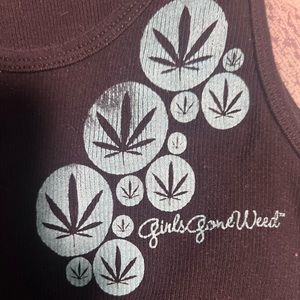 Girls Gone Weed black tank top with blue image - size S women’s
